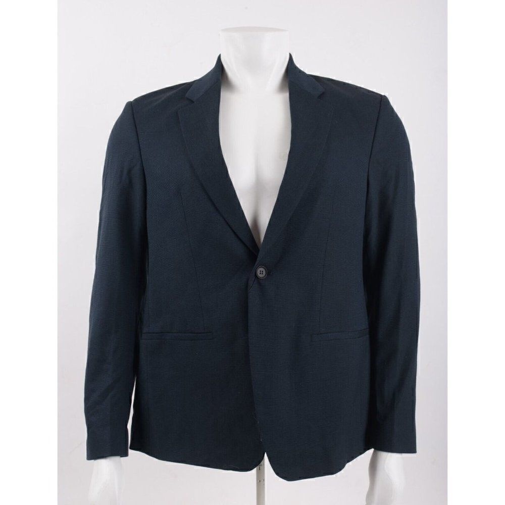 Zara Mens Suit Jacket Coat Blazer Melange US 38 EUR 48 Navy Blue 5629/119 NWT